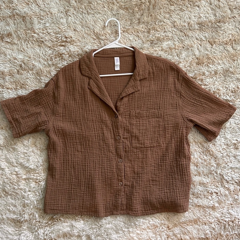 Stars Above Textured Tan Shirt